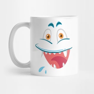 laughing face of blue monster Mug